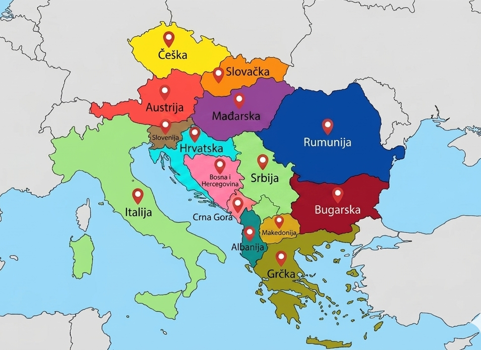 Zemlje u kojima Vitas Trans posluje: Srbija, Slovačka, Češka, Mađarska, Rumunija, Bugarska, Hrvatska, Makedonija, Albanija, Crna Gora, Bosna i Hercegovina, Slovenija, Grčka, Italija, Austrija
